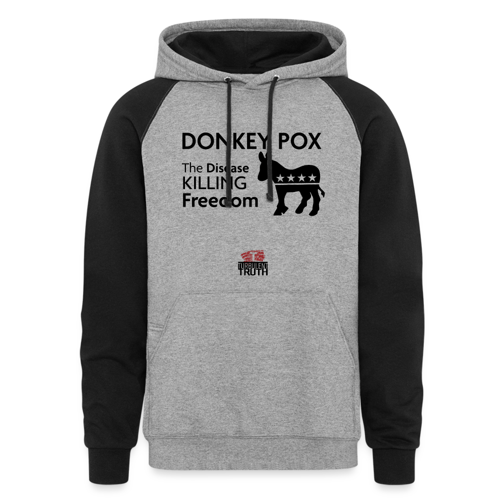 Donkey Pox - Unisex Color Block Hoodie - heather gray/black