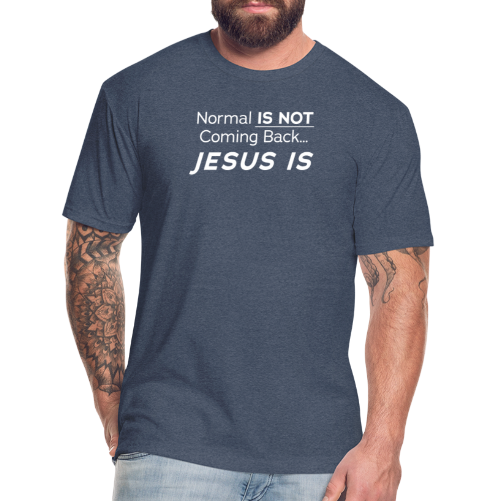 Normal Not Jesus Is BlkBG - T-Shirt by Next Level - heather navy