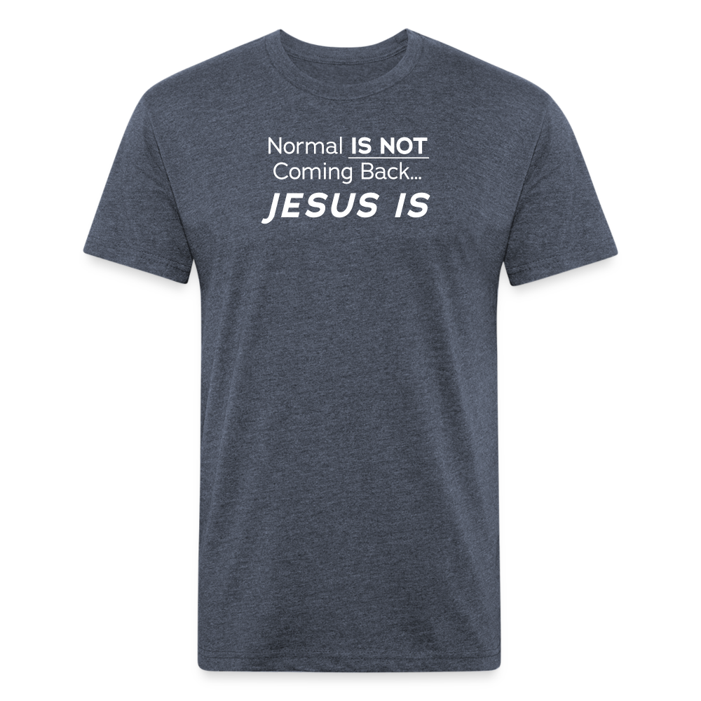 Normal Not Jesus Is BlkBG - T-Shirt by Next Level - heather navy