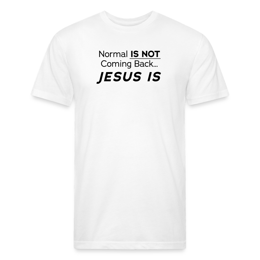 Normal Not Jesus Is WhBG - Cotton/Poly T-Shirt by Next Level - white