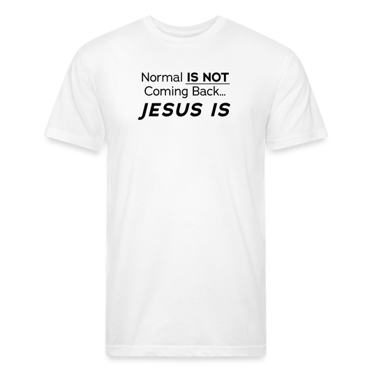 Normal Not Jesus Is WhBG - Cotton/Poly T-Shirt by Next Level - white