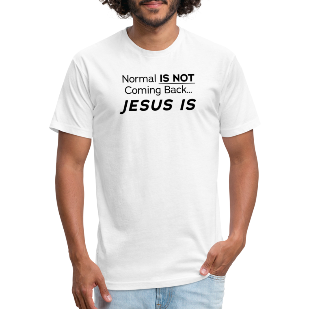 Normal Not Jesus Is WhBG - Cotton/Poly T-Shirt by Next Level - white